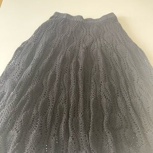 Grace Elements full black maxi 100 % cotton crochet skirt NWOT size S GORGEOUS !